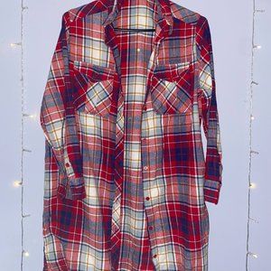 Long Red and Blue Flannel